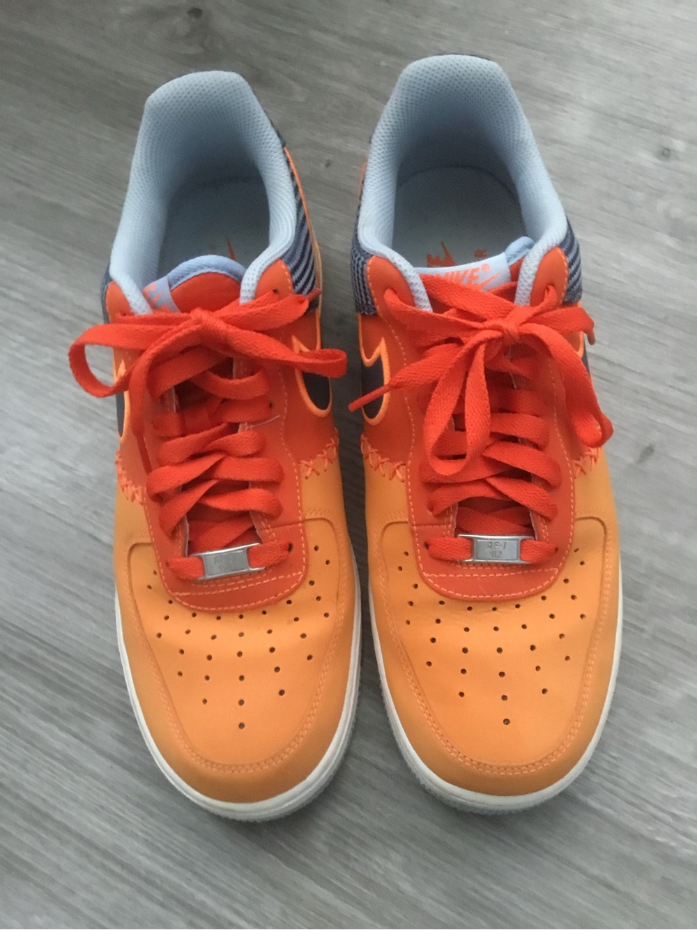 Nike Air Force One Orange and Gray Low-Top Sneakers Mens size 9.5